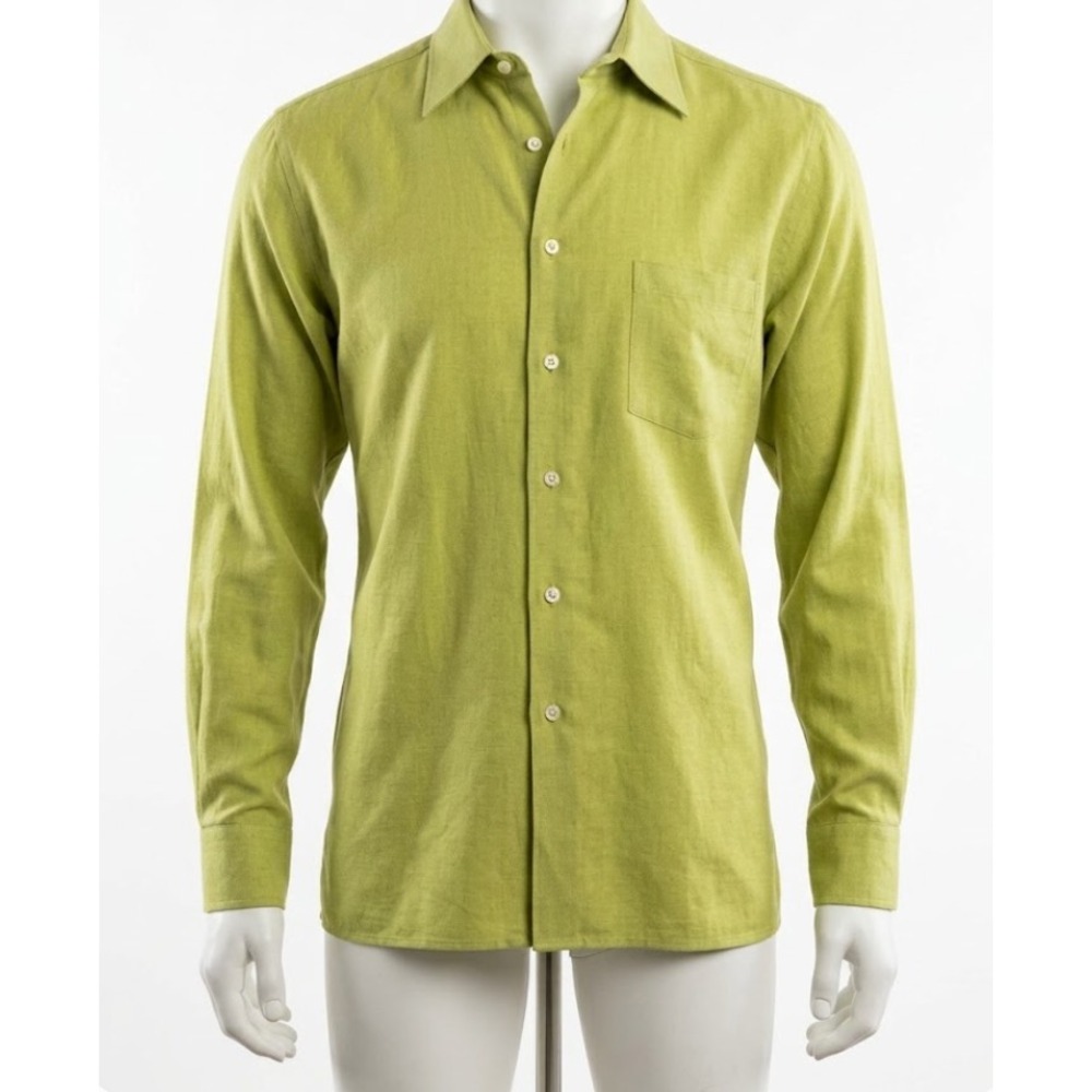 Ermenegildo Zegna  Button Down Shirt Extra Large Light green 100% Cotton